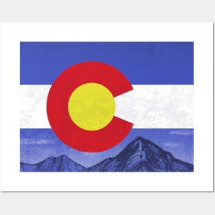 vintage colorado flag Posters and Art